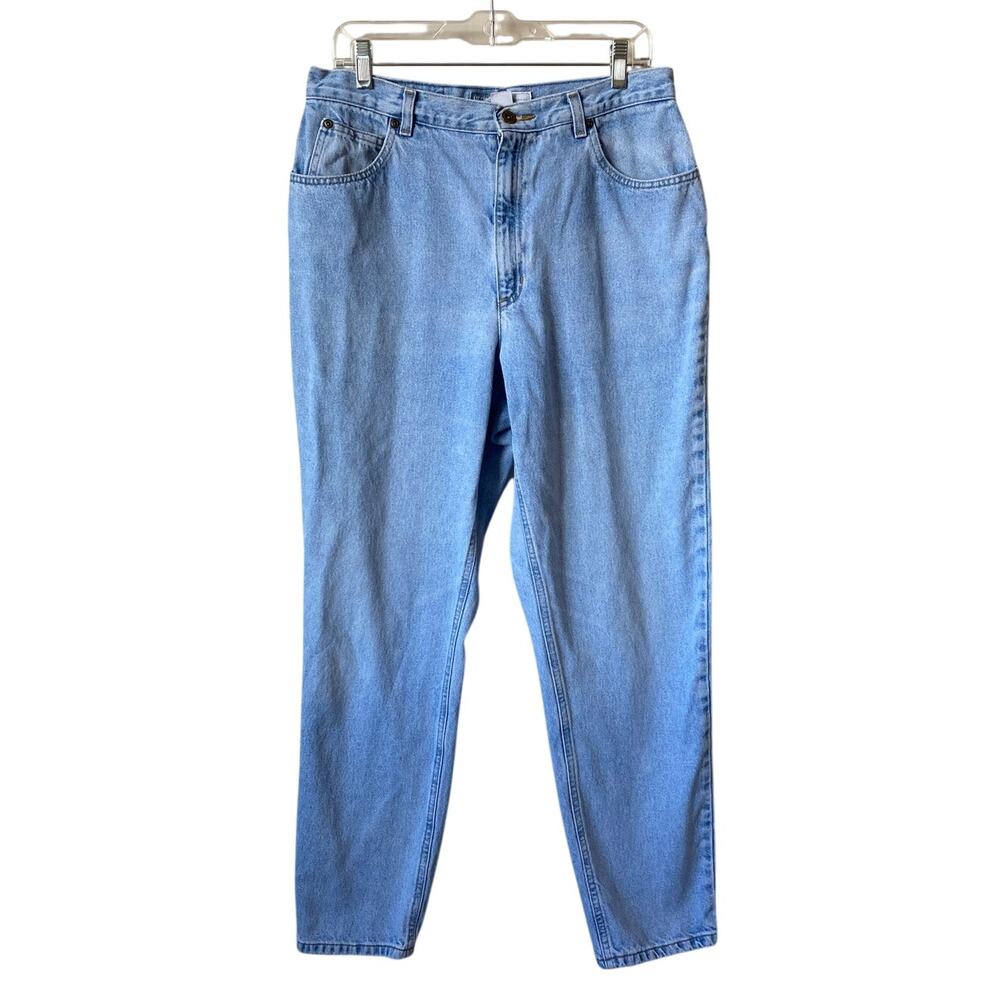 Liz Clairborne Classic Fit 100% Cotton Light Wash High Rise Mom Jeans- Size 14R